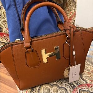 Halston burnt orange purse